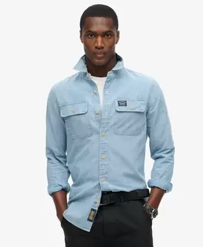 Aanbieding van Workwear katoenen overhemd met lange mouwen voor 79,99€ bij Superdry