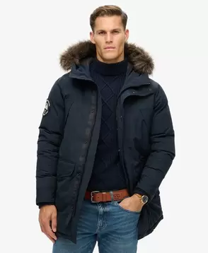 Aanbieding van Everest parka met imitatiebont voor 199,99€ bij Superdry