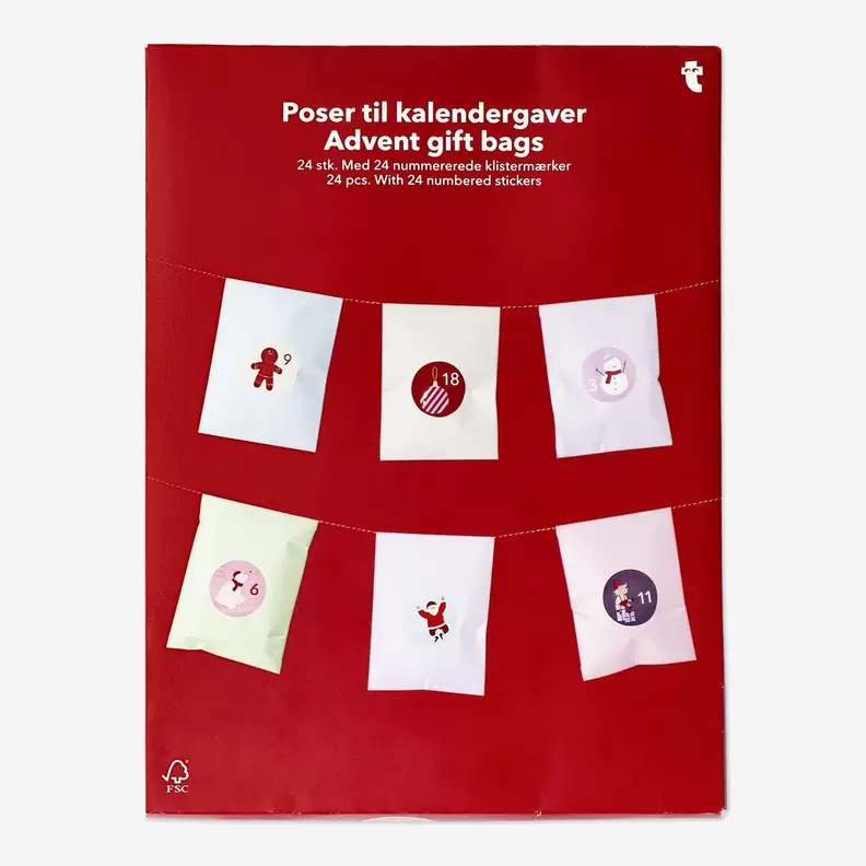 Aanbieding van Advent Geschenkzakjes - 24 stuks voor 3,5€ bij Flying Tiger