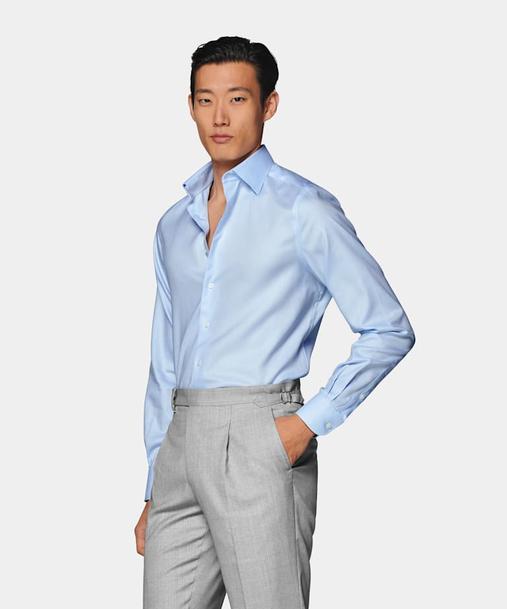 Aanbieding van Light Blue Royal Oxford Slim Fit Shirt voor 79€ bij Suitsupply