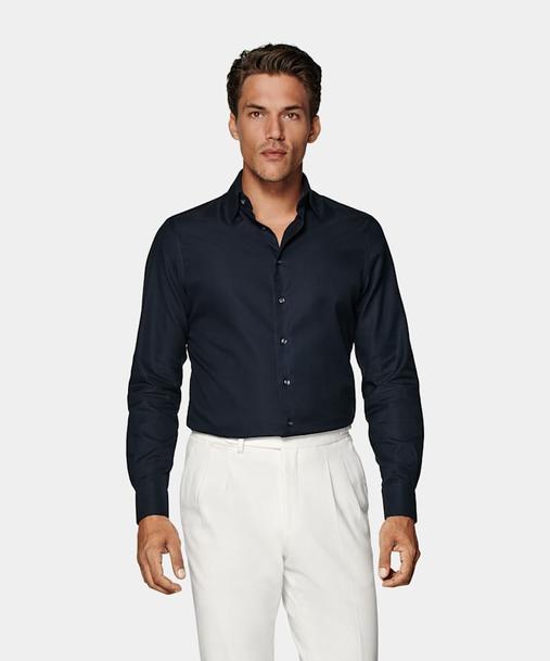 Aanbieding van Navy Royal Oxford Slim Fit Shirt voor 79€ bij Suitsupply