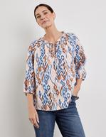 Aanbieding van Linnen blouse met rucheskraag voor 95,99€ bij Gerry Weber