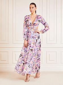 Aanbieding van Marciano paisley lurex lange jurk met paisleyprint met lurex voor 380€ bij Guess