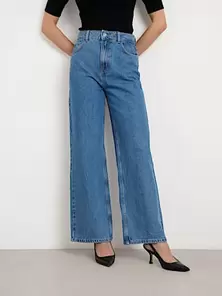 Aanbieding van Jeans wijde pijpen hoge taille voor 55€ bij Guess