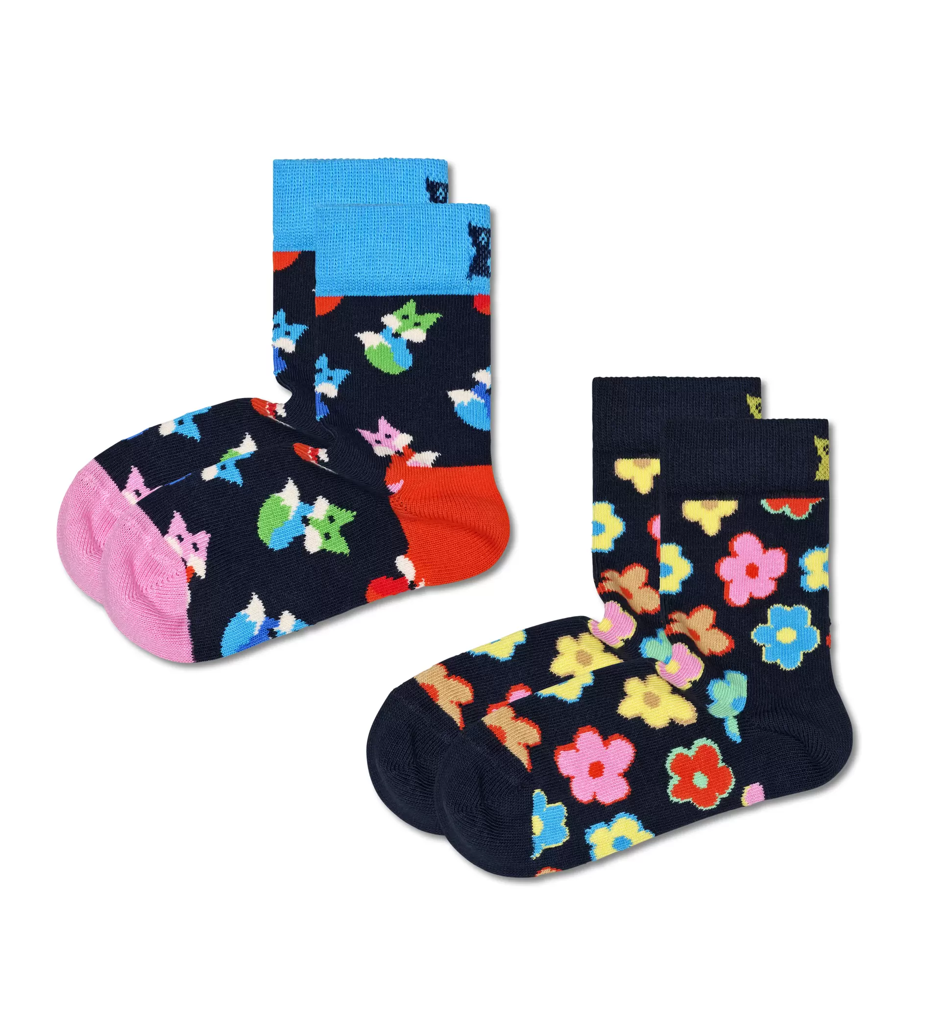 Aanbieding van Kids 2-Pack Fox & Flower Socks voor 8,4€ bij Happy Socks