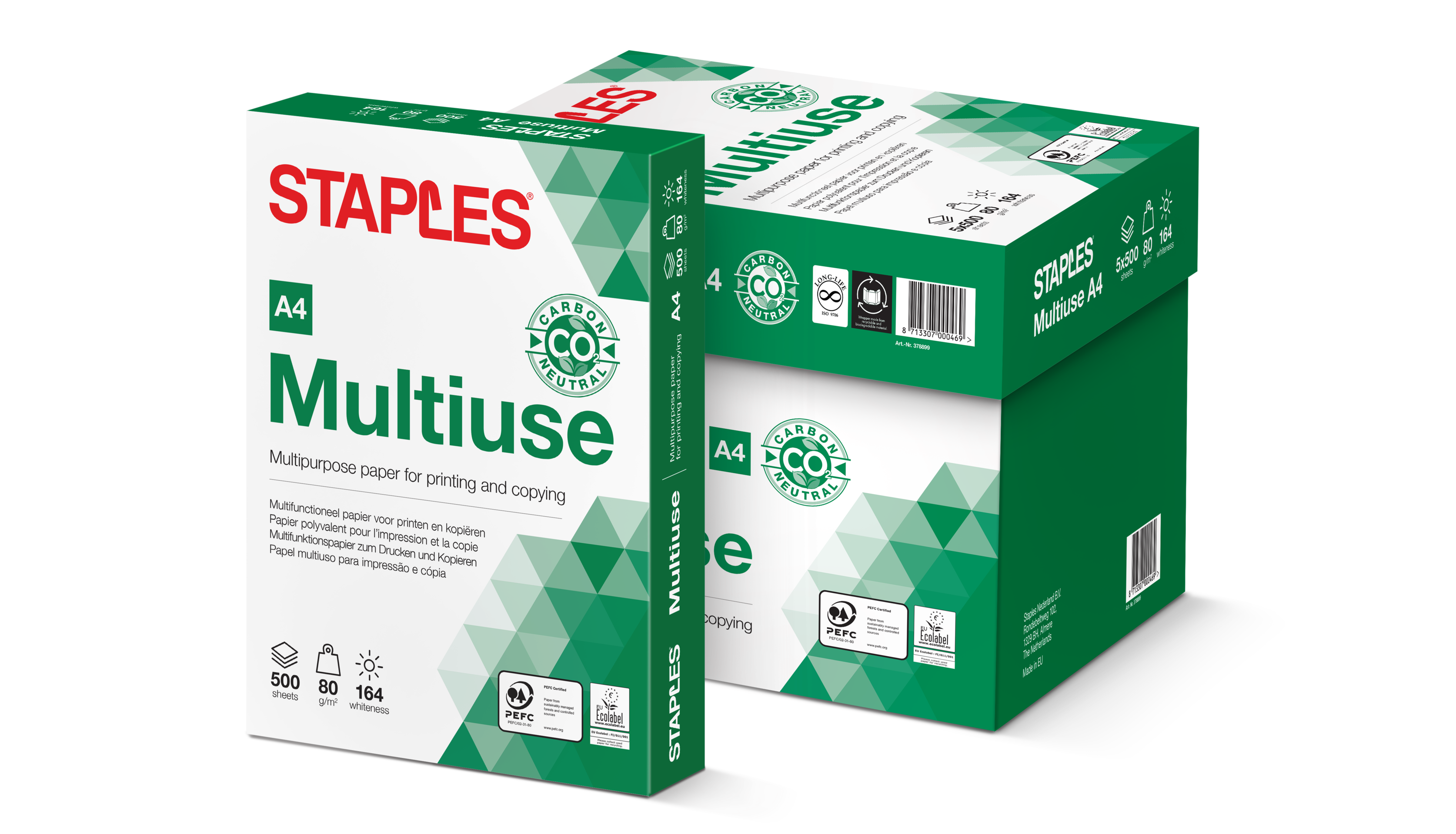 Aanbieding van Staples
						Multiuse Papier A4 80 g/m² Wit voor 93943,92€ bij Staples