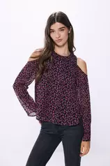 Aanbieding van Chiffon blouse with lurex flowers voor 36,99€ bij Springfield