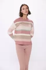 Aanbieding van Striped sweater with seams voor 49,99€ bij Springfield