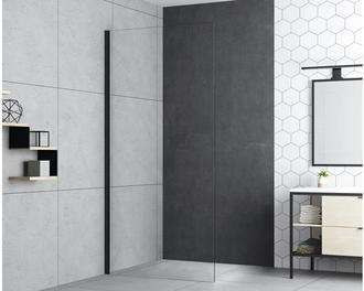 Aanbieding van FORM&STYLE Zijwand voor douchedeur Modena zwart 100x195 cm helder glas voor 209€ bij Hornbach