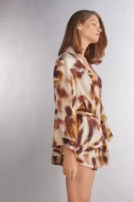 Aanbieding van Sun Goes Down Viscose Satin Kimono voor 69,9€ bij Intimissimi