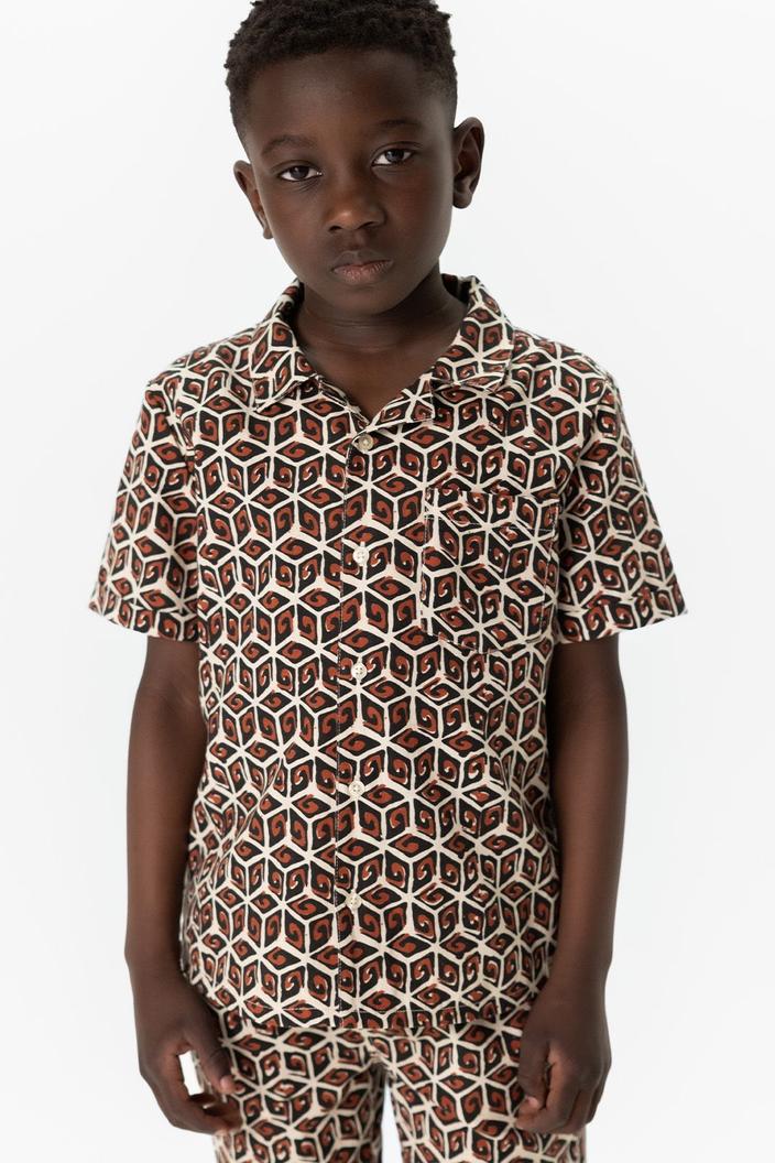Aanbieding van Donkerrood overhemd met geometisch patroon voor 24,49€ bij Sissy-Boy