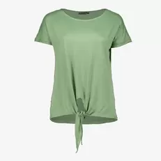 Aanbieding van Dames T-shirt groen met knoop voor 7€ bij Scapino