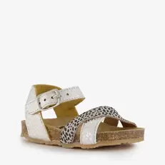 Aanbieding van Leren meisjes sandalen met stippen zilver voor 19€ bij Scapino