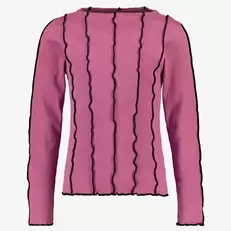 Aanbieding van Meisjes longsleeve sjhirt roze zwart voor 10€ bij Scapino