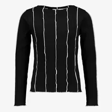 Aanbieding van Meisjes longsleeve sjhirt zwart wit voor 10€ bij Scapino