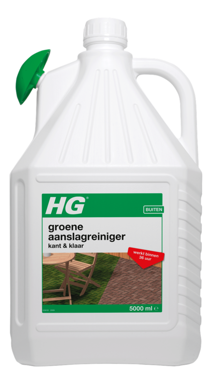 Aanbieding van HG groene aanslagreiniger 5 liter voor 6,99€ bij Kluswijs