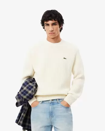 Aanbieding van Sweater met Crewneck van Dikke Gekaarde Wol voor 200€ bij Lacoste