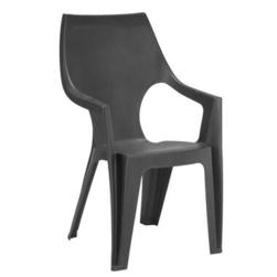 Aanbieding van Keter stapelstoel Dante hoge rug - donkergrijs - 89x57x57 cm voor 19,99€ bij Leen Bakker