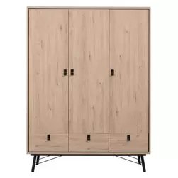 Aanbieding van Kleerkast Kansas 3-deurs - eikenkleur - 200x150x60 cm voor 669€ bij Leen Bakker