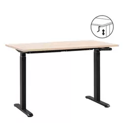 Aanbieding van Bureau Homeworx zit/sta handmatig verstelbaar &ndash; eikenkleur/zwart - 75/118x120x70 cm voor 274€ bij Leen Bakker