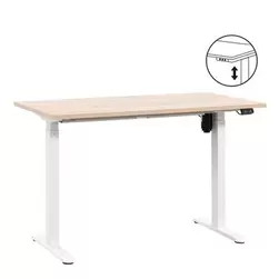 Aanbieding van Bureau Homeworx zit/sta elektrisch verstelbaar &ndash; eikenkleur/wit - 75/118x120x70 cm voor 374€ bij Leen Bakker