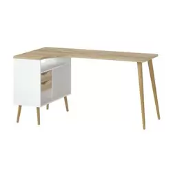 Aanbieding van Bureau Delta - wit/eikenkleur - 75,8x145,1x81 cm voor 229€ bij Leen Bakker