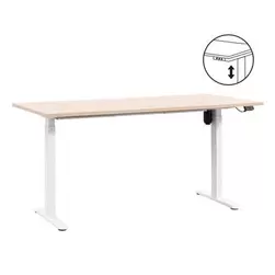 Aanbieding van Bureau Homeworx zit/sta elektrisch verstelbaar &ndash; eikenkleur/wit - 75/118x160x80 cm voor 394€ bij Leen Bakker