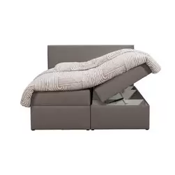 Aanbieding van Boxcombinatie met opbergruimte Orebro 6-delig &ndash; taupe &ndash; 140x200 cm voor 999€ bij Leen Bakker