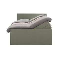 Aanbieding van Boxspring met opbergruimte en voetbord Liv egaal - groen - 180x200cm voor 1649€ bij Leen Bakker