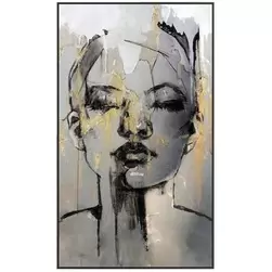 Aanbieding van Schilderij vrouw met goud - 118x70 cm voor 67,99€ bij Leen Bakker