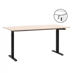 Aanbieding van Bureau Homeworx zit/sta handmatig verstelbaar &ndash; eikenkleur/zwart - 75/118x160x80 cm voor 294€ bij Leen Bakker