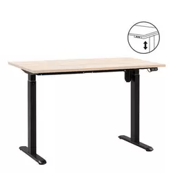 Aanbieding van Bureau Homeworx zit/sta elektrisch verstelbaar &ndash; eikenkleur/zwart - 75/118x120x70 cm voor 374€ bij Leen Bakker