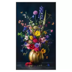 Aanbieding van Schilderij bloemen gouden vaas - MDF - 118x70 cm voor 47,59€ bij Leen Bakker