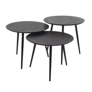 Aanbieding van Salontafel Metallica zwart (set van 3) voor 144,5€ bij Loods 5