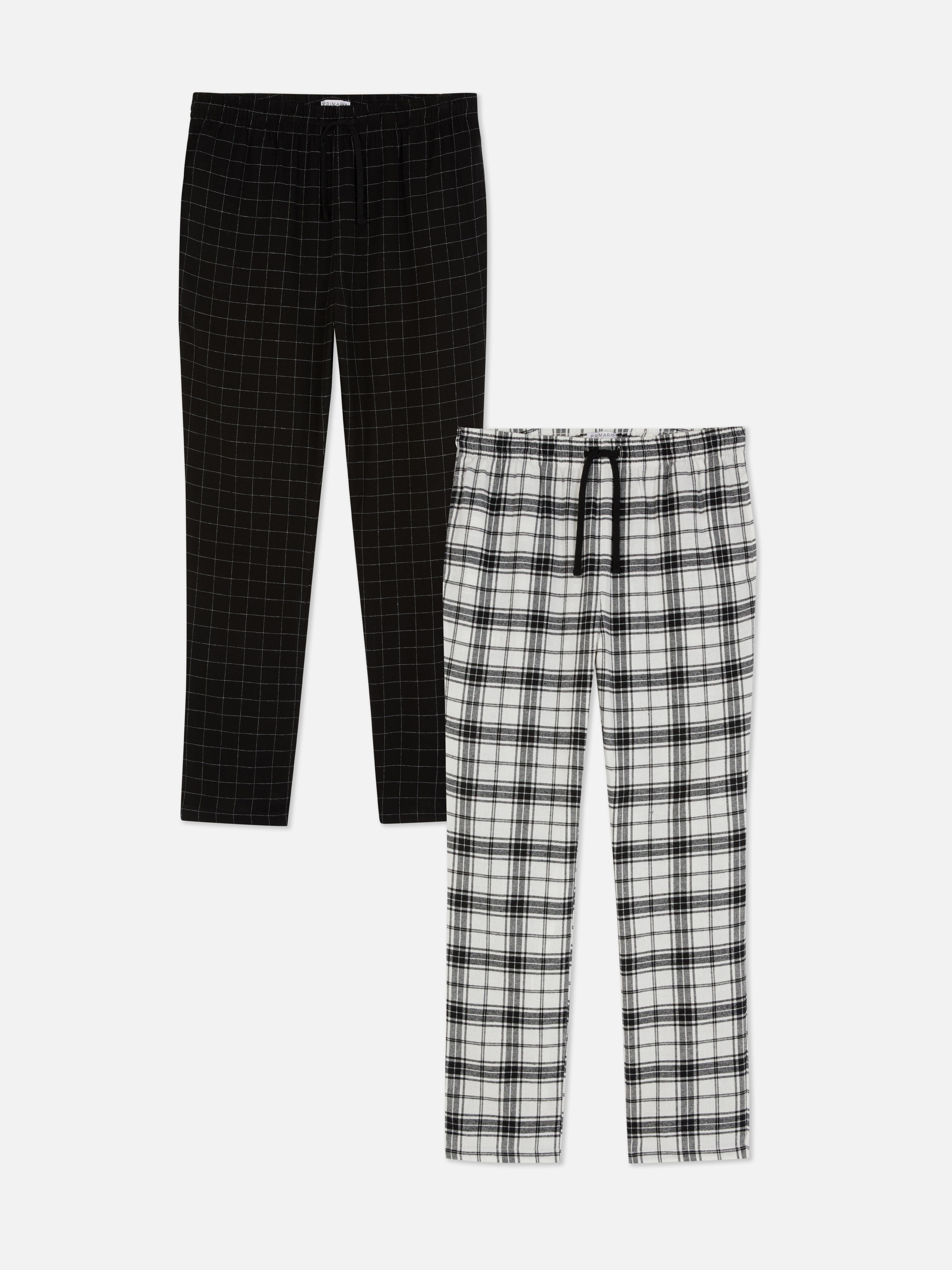 Aanbieding van Geborstelde pyjamabroek met ruitmotief, set van 2 voor 17€ bij Primark