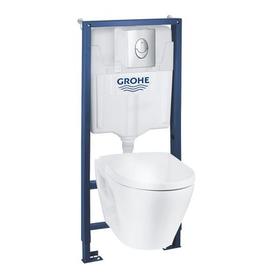 Aanbieding van Grohe inbouwreservoir set Serel | Soft-close toiletzitting | Randloos toiletpot voor 36€ bij Praxis