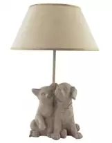 Aanbieding van Happy-House Lamp Hond En Kat - Hondencadeau - 30x30x44 cm Beige voor 59,95€ bij Pets Place