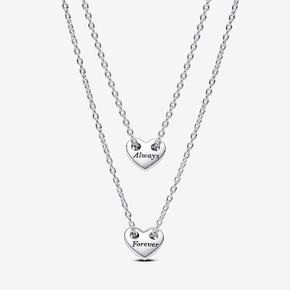 Aanbieding van Forever & Always deelbaar hart halskettingen voor 89€ bij Pandora