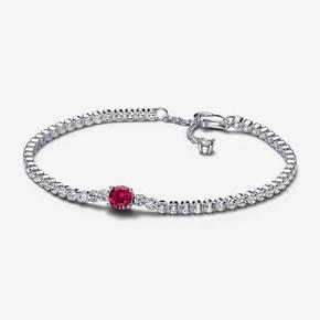 Aanbieding van Red Sparkling Round Pavé Tennis Bracelet voor 89€ bij Pandora