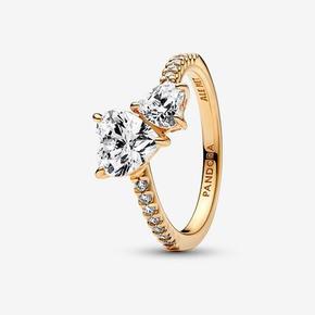 Aanbieding van Dubbel hart sprankelende ring voor 89€ bij Pandora