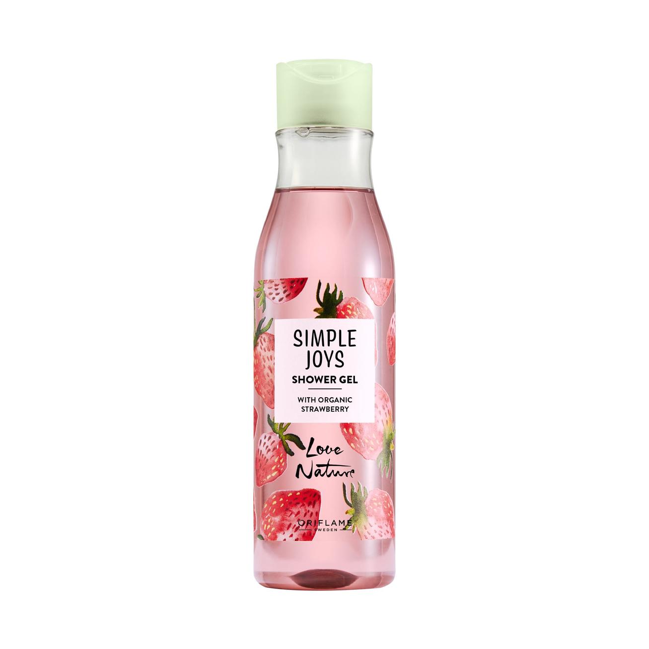 Aanbieding van Simple Joys Shower Gel with Organic Strawberry Love Nature voor 4,49€ bij Oriflame