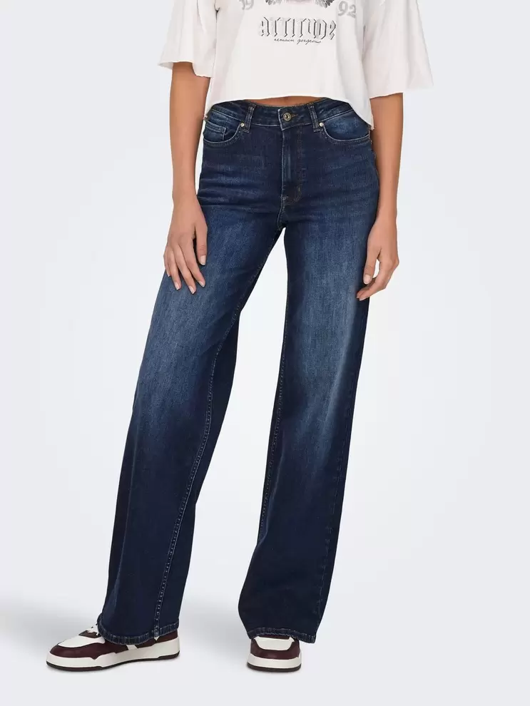 Aanbieding van ONLMADISON High waist Wide leg fit Jeans voor 49,99€ bij Only