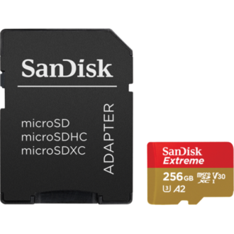 Aanbieding van SANDISK MicroSDXC Extreme 256GB + Rescue Pro DL voor 26,34€ bij Media Markt