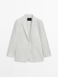 Aanbieding van 100% linnen blazer met één knoop voor 169€ bij Massimo Dutti