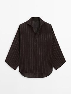 Aanbieding van 100% linnen blouse met strepen voor 79,95€ bij Massimo Dutti