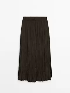 Aanbieding van Halflange rok met plooi voor 79,95€ bij Massimo Dutti