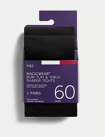 Aanbieding van Set van 2 niet-doorschijnende Magicwear™-panty's, 60 denier voor 21€ bij Marks & Spencer